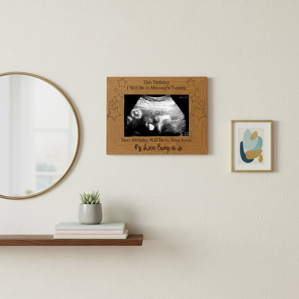 Birthday Gift For Dad To Be Engraved Wooden Baby Scan Photo Frame Baby Photo Frame ukgiftstoreonline