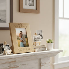Love Heart Personalised Engraved Wooden Photo Frame Wedding, Anniversary, engagement Gift Photo Frame ukgiftstoreonline