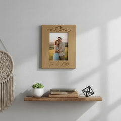 Love Heart Personalised Engraved Wooden Photo Frame Wedding, Anniversary, engagement Gift Photo Frame ukgiftstoreonline