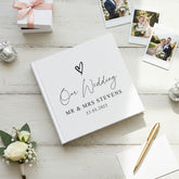 Large Traditional Book Bound Personalised Wedding Photo Album With Heart