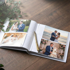 Large Traditional Book Bound Personalised Wedding Photo Album With Heart