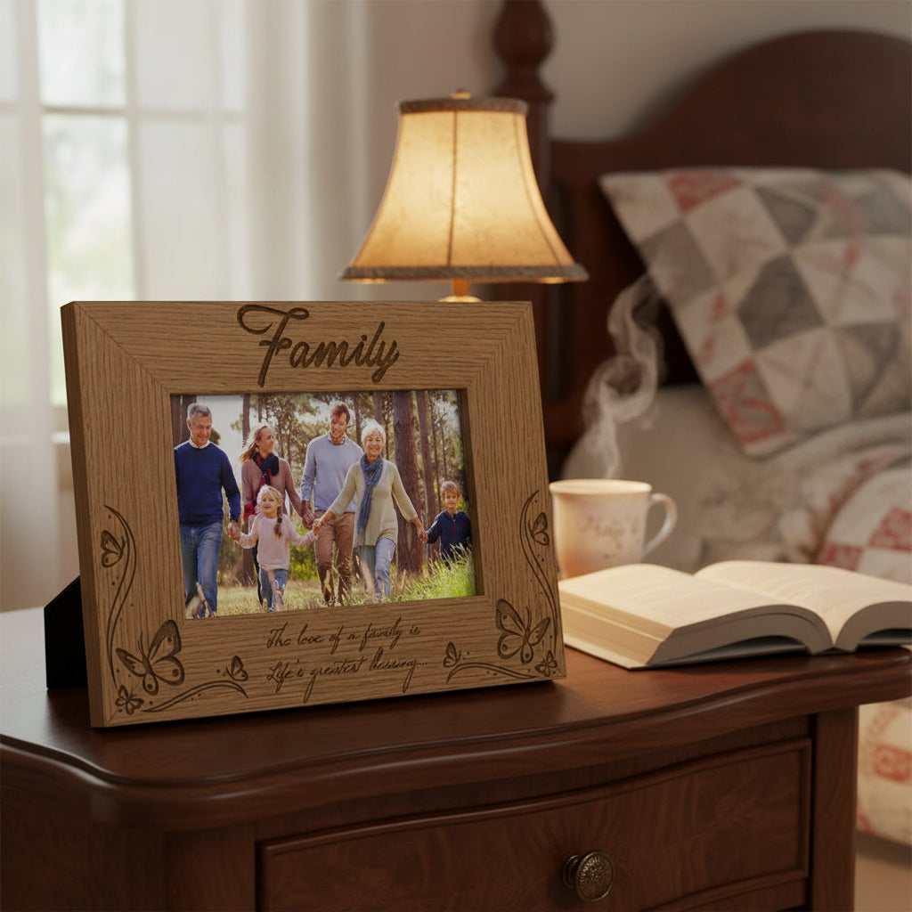 Wooden Engraved Family Photo Frame Gift Life's Greatest Blessing Family Photo frame ukgiftstoreonline