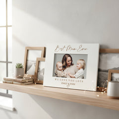 Best Mum Ever Personalised Engraved White Wooden Photo Frame Gift Landscape Family Photo frame ukgiftstoreonline
