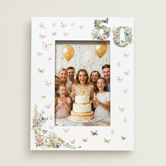 50th Birthday Photo Picture Frame Gift For Her With Butterflies and Flowers Photo Frame ukgiftstoreonline