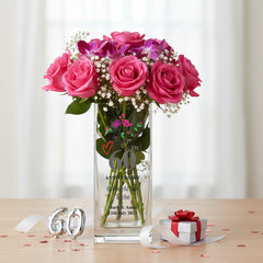 Personalised 60th Anniversary Flower Vase Gift For Couple Husband Wife Loving Memory Remembrance ukgiftstoreonline