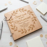 Personalised Retirement Sentiment Memories Engraved Wooden Scrapbook Photo Album Scrapbook Guest Book ukgiftstoreonline