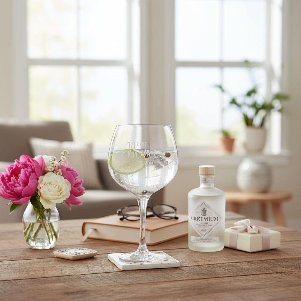 Engraved Personalised Mum Balloon Gin Glass Present for her Personalised Gin Glasses ukgiftstoreonline