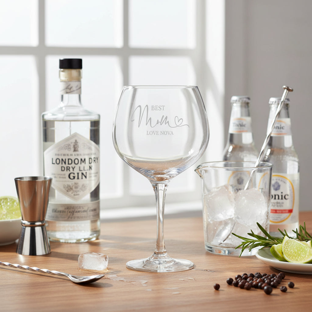 Engraved Personalised Mum Balloon Gin Glass Present for her Personalised Gin Glasses ukgiftstoreonline