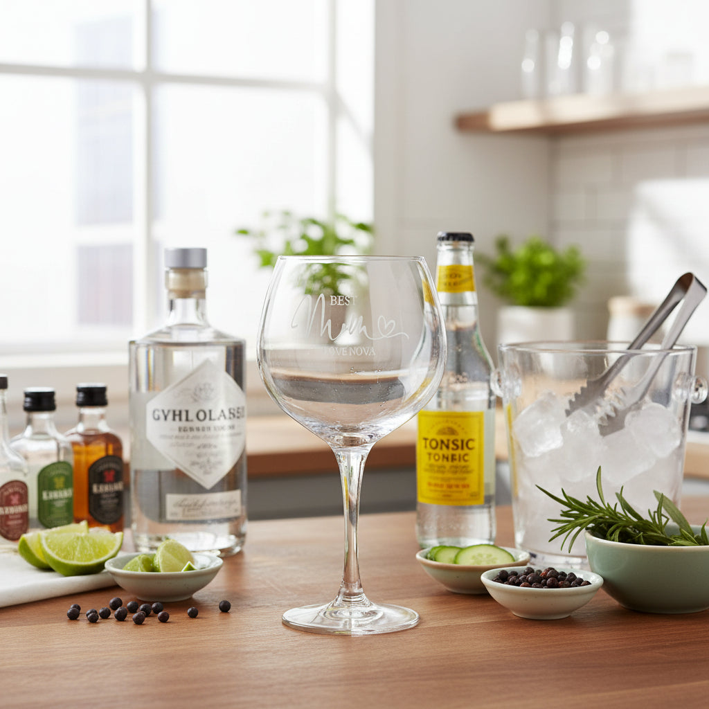 Engraved Personalised Mum Balloon Gin Glass Present for her Personalised Gin Glasses ukgiftstoreonline