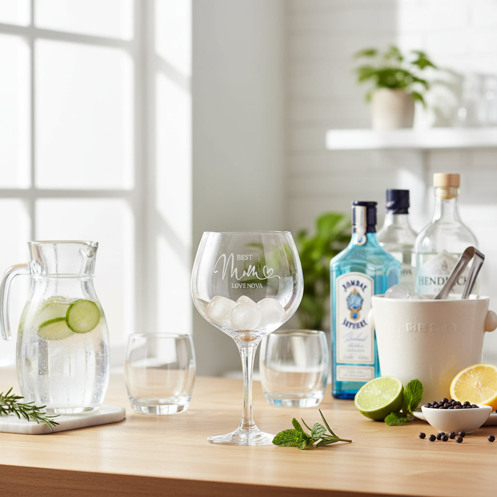 Engraved Personalised Mum Balloon Gin Glass Present for her Personalised Gin Glasses ukgiftstoreonline