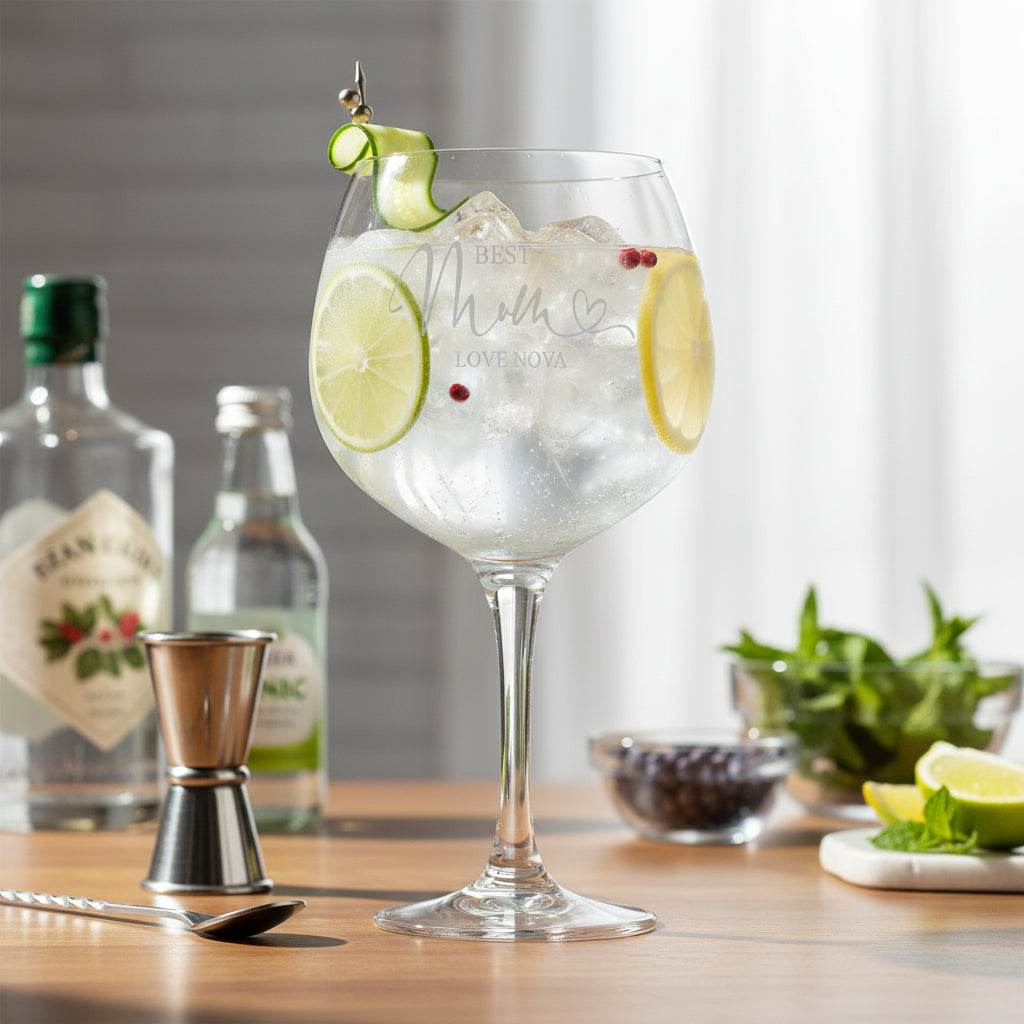 Engraved Personalised Mum Balloon Gin Glass Present for her Personalised Gin Glasses ukgiftstoreonline