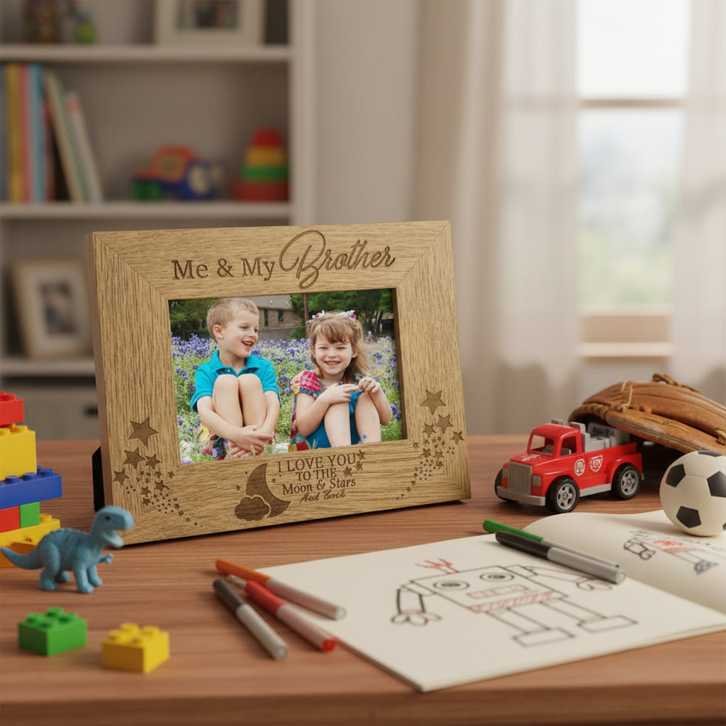 Me and My Brother Love You To The Moon Photo Frame Gift Photo Frame ukgiftstoreonline