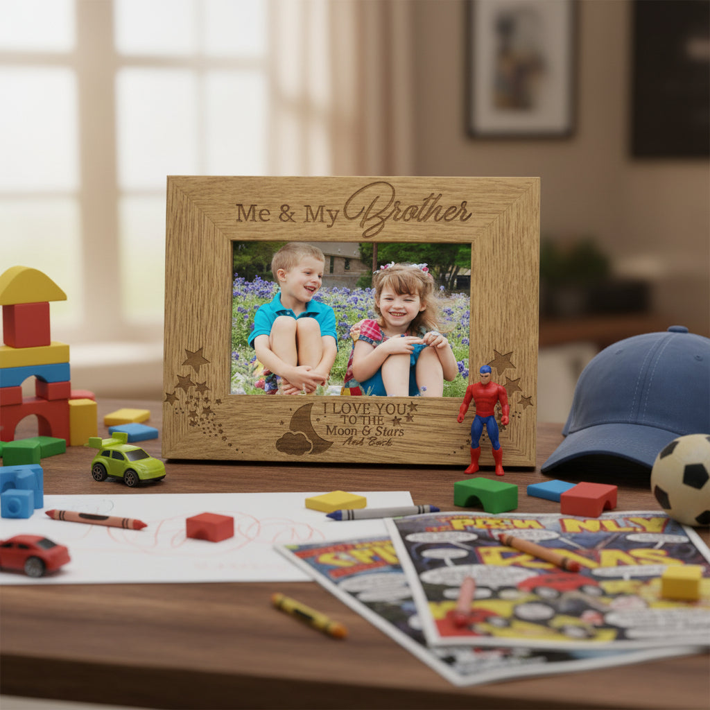 Me and My Brother Love You To The Moon Photo Frame Gift Photo Frame ukgiftstoreonline