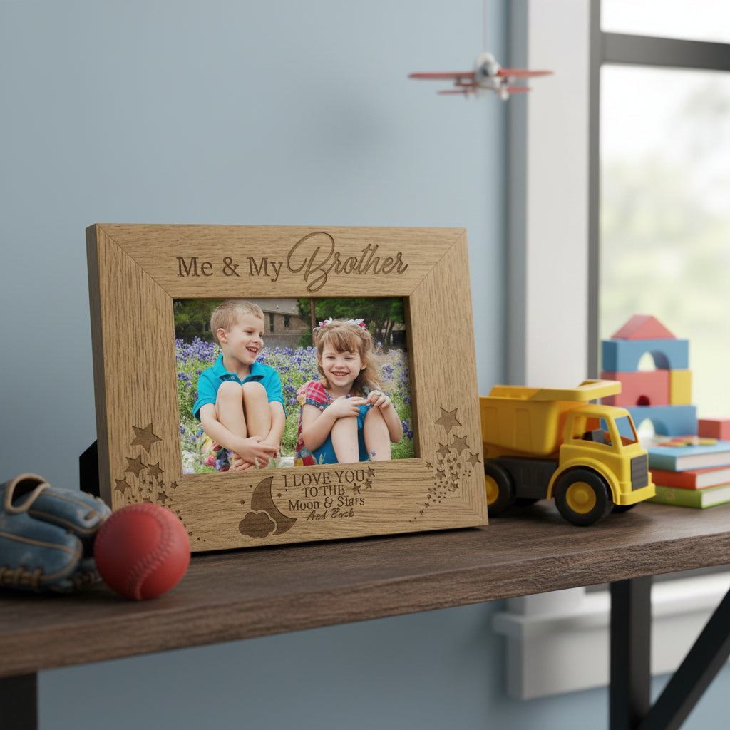 Me and My Brother Love You To The Moon Photo Frame Gift Photo Frame ukgiftstoreonline