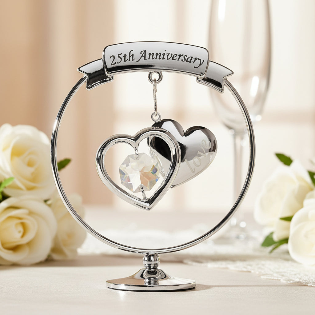 25th Anniversary Gift With Two Intertwined Hearts ukgiftstoreonline