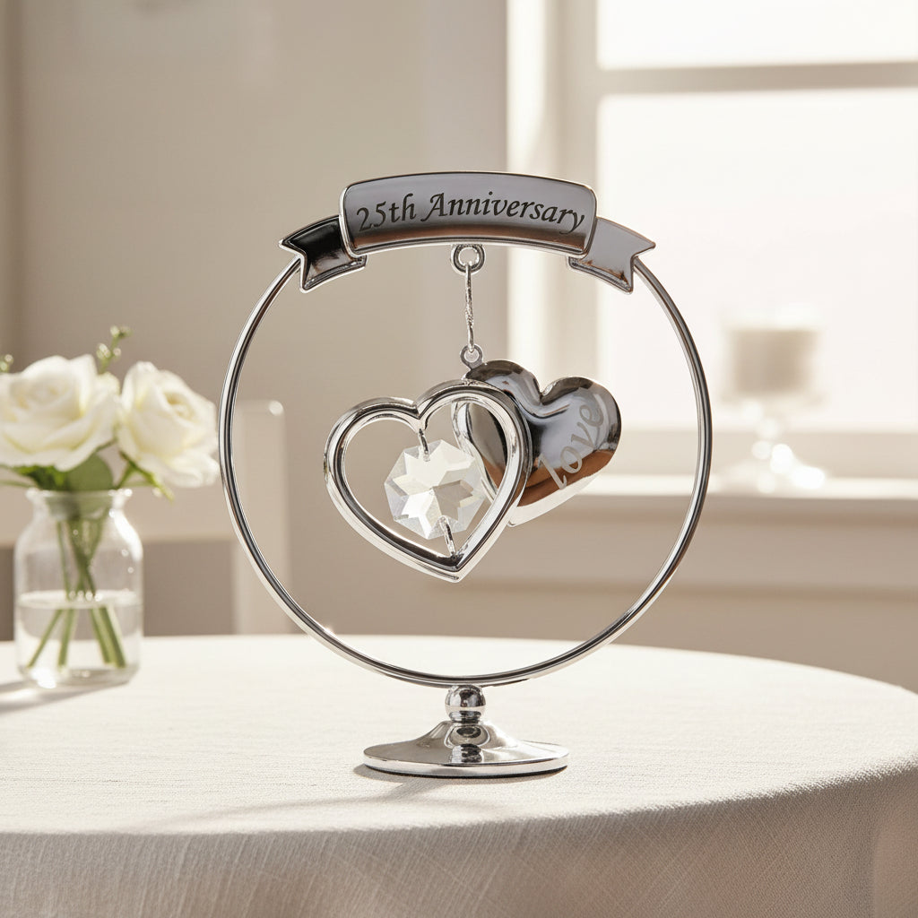 25th Anniversary Gift With Two Intertwined Hearts ukgiftstoreonline