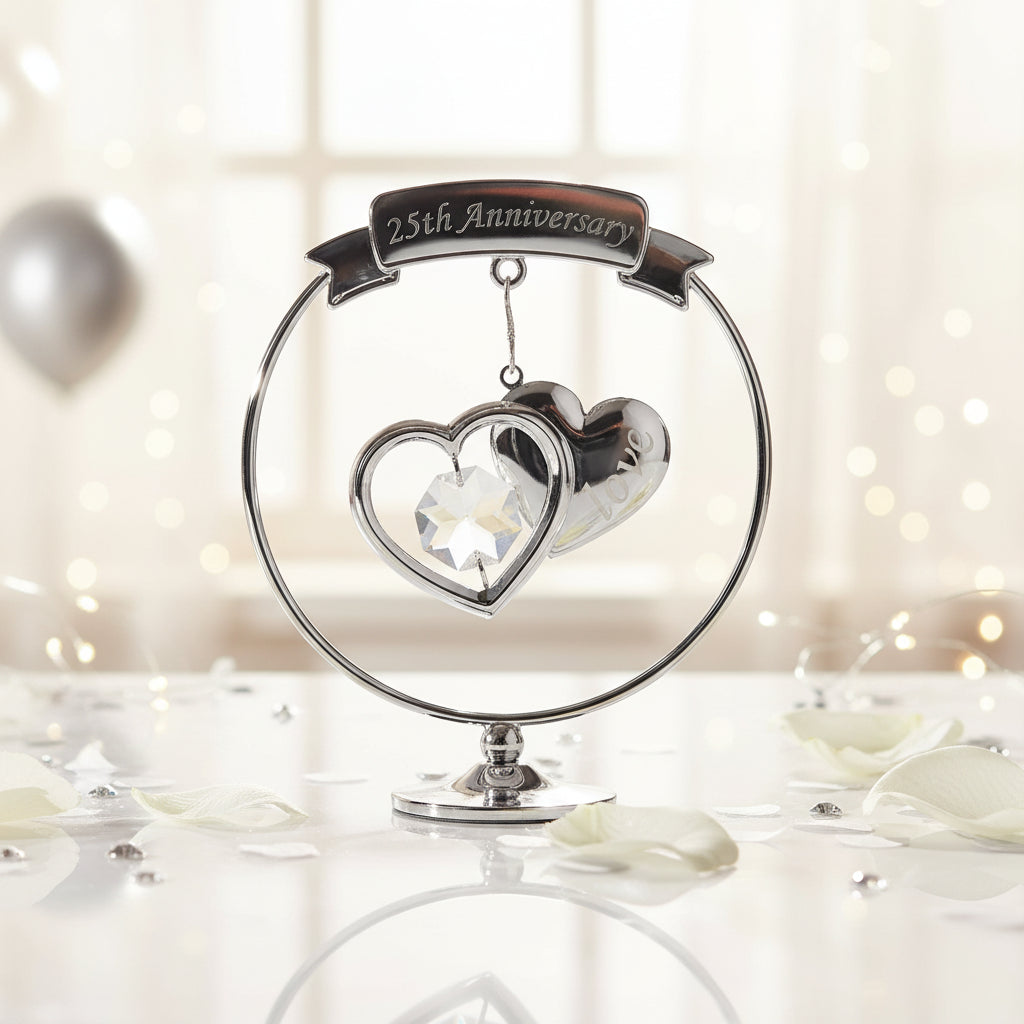 25th Anniversary Gift With Two Intertwined Hearts ukgiftstoreonline