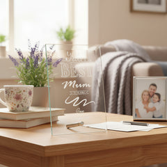 Best Mum Gift Sentiment Personalised Engraved Glass Plaque Personalised Crystal Glass ukgiftstoreonline