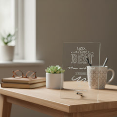 Best Mum and Dad Gift Sentiment Personalised Engraved Glass Plaque Personalised Crystal Glass ukgiftstoreonline
