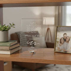 Best Mum and Dad Gift Sentiment Personalised Engraved Glass Plaque Personalised Crystal Glass ukgiftstoreonline