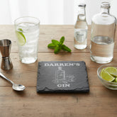 Personalised Any Name Engraved Stone Slate Gin Coaster Gift Personalised Slate Marker ukgiftstoreonline