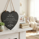 Personalised Mum and Dad Gift Engraved Slate Plaque Heart Symbol Personalised Heart Gifts ukgiftstoreonline