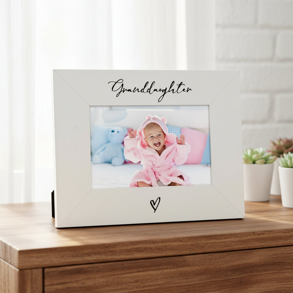 White 6x4 Landscape Picture Photo Frame Granddaughter Gift For Grandparents Photo Frame ukgiftstoreonline