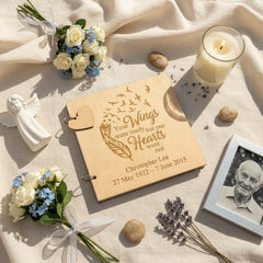 Personalised Large Engraved Wooden Funeral Remembrance Guest Book Scrap Book Album Scrapbook ukgiftstoreonline