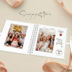 Personalised Any age Birthday Grey Scrapbook, Guest Book or Photo Album Gift 16th, 18th, 21st, 30th, 40th, 50th, 60th, 70th, 80th