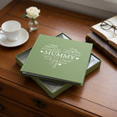 Mummy Word Heart Olive Green Photo Picture Album 50 x 6"x4" Capacity Mum Photo Album ukgiftstoreonline