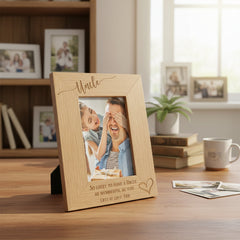 Personalised Uncle Love Heart Engraved Wooden Photo Frame Gift personalised photo frames ukgiftstoreonline