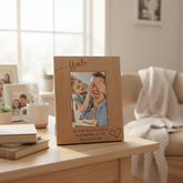 Personalised Uncle Love Heart Engraved Wooden Photo Frame Gift personalised photo frames ukgiftstoreonline