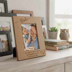 Personalised Uncle Love Heart Engraved Wooden Photo Frame Gift personalised photo frames ukgiftstoreonline