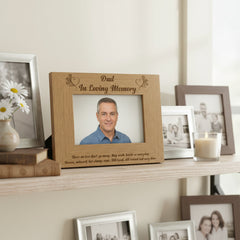 Dad Memorial Remembrance Wooden Photo Frame Engraved
