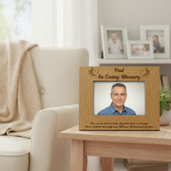 Dad Memorial Remembrance Wooden Photo Frame Engraved