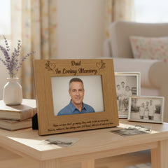Dad Memorial Remembrance Wooden Photo Frame Engraved