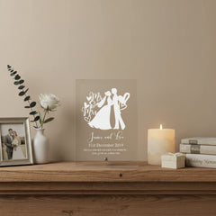 Personalised Engraved wedding Glass Plaque gift or wedding Present Personalised Wedding Gift ukgiftstoreonline