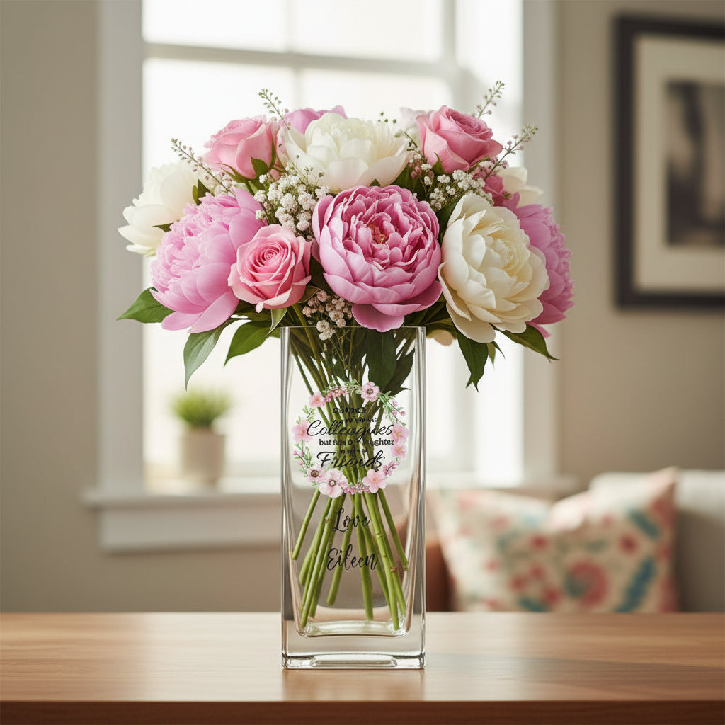 Personalised Retirement Flower Vase Gift Chance Made Us Colleagues Personalised Flower Vase ukgiftstoreonline