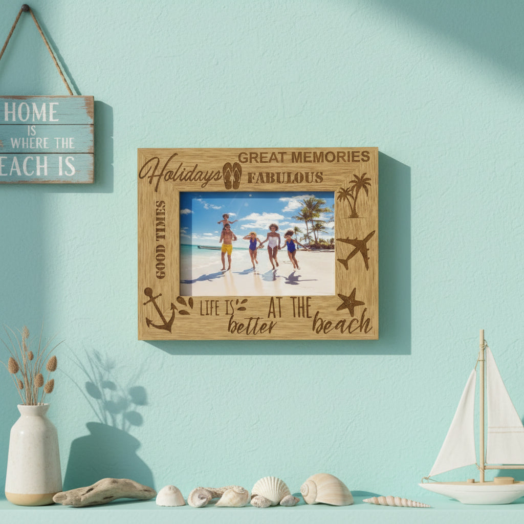 Holidays Wooden Engraved Photo Frame Gift Travel Photo Frame ukgiftstoreonline
