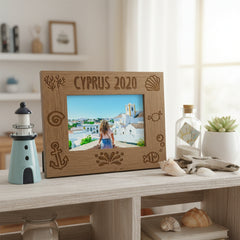 Personalised Beach Themed Holiday Landscape Wooden Photo Frame Gift Photo Frame ukgiftstoreonline