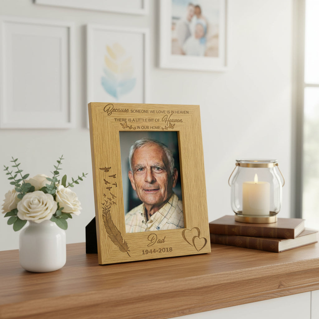 Personalised Because Someone We Love Is In Heaven Remembrance Photo Frame Remembrance Photo Frame ukgiftstoreonline