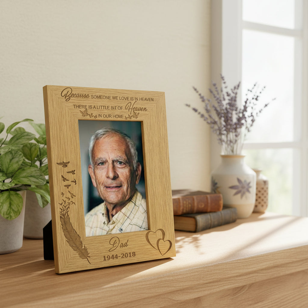 Personalised Because Someone We Love Is In Heaven Remembrance Photo Frame Remembrance Photo Frame ukgiftstoreonline