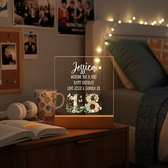 Personalised 18th birthday Gift For Her LED Light With Flowers and Butterflies Personalised Heart Gifts ukgiftstoreonline