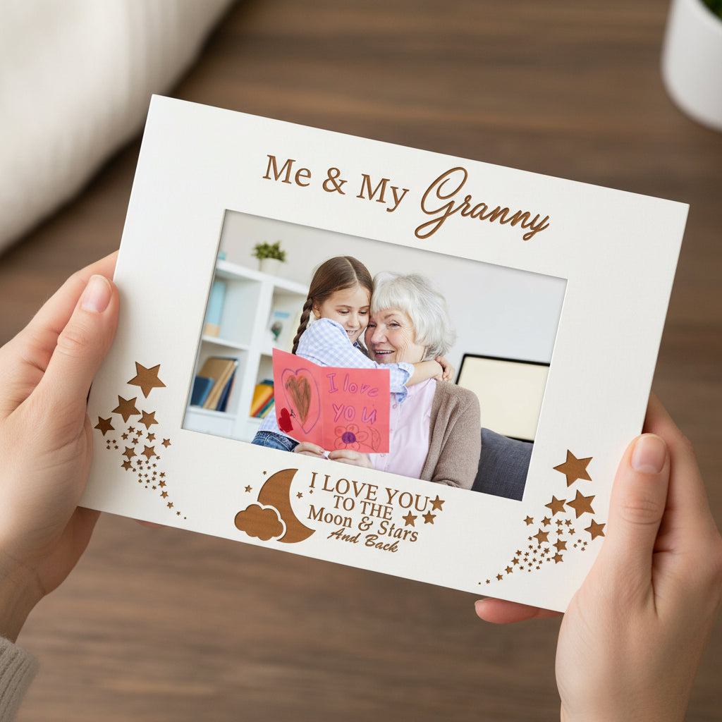 Me and My Granny Love You To The Moon White Photo Frame Gift Gran Photo Frame ukgiftstoreonline