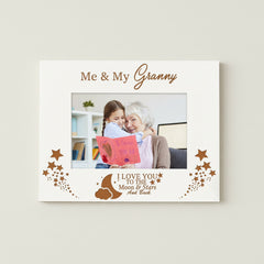 Me and My Granny Love You To The Moon White Photo Frame Gift Gran Photo Frame ukgiftstoreonline