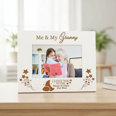 Me and My Granny Love You To The Moon White Photo Frame Gift Gran Photo Frame ukgiftstoreonline