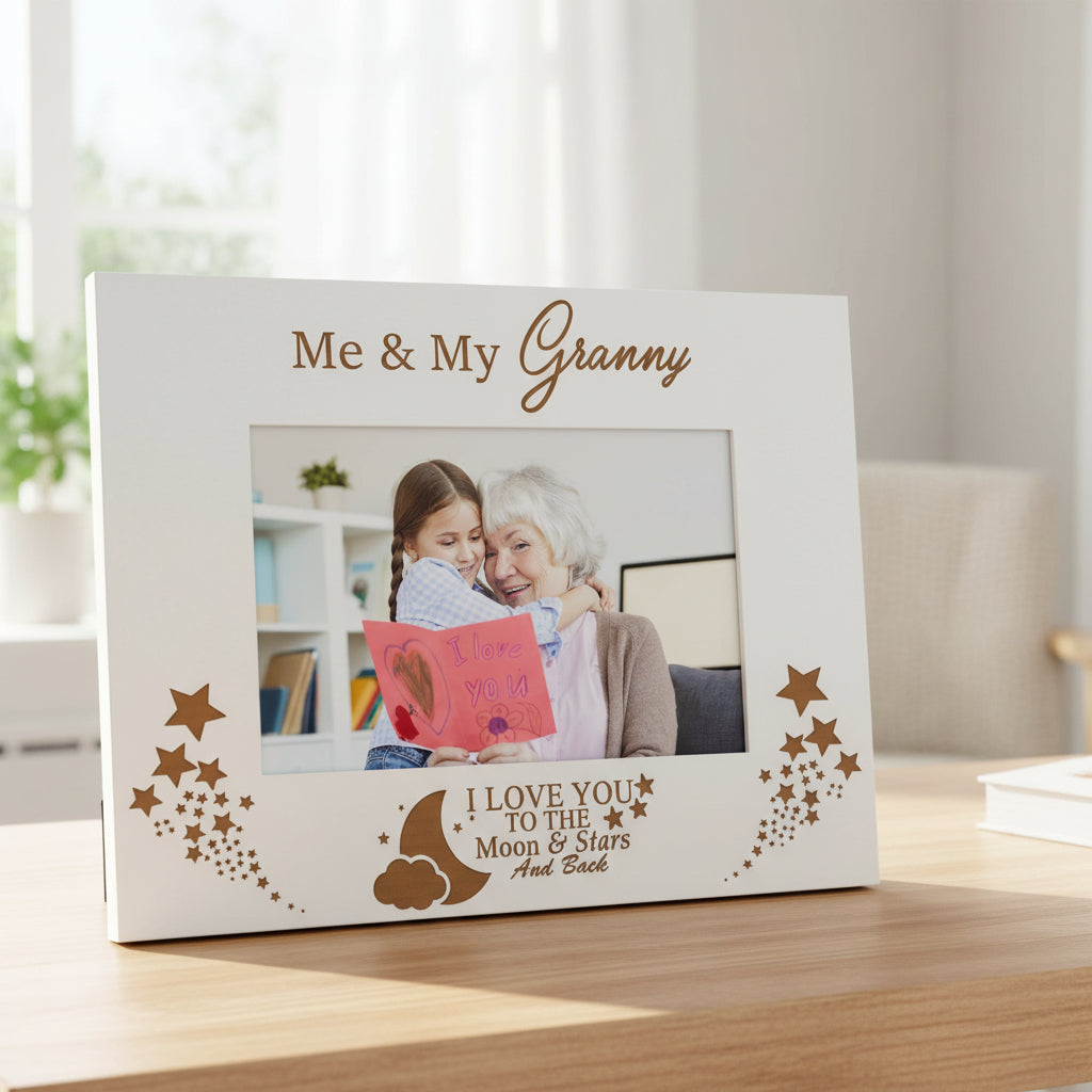 Me and My Granny Love You To The Moon White Photo Frame Gift Gran Photo Frame ukgiftstoreonline