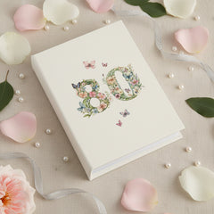 80th Birthday Photo Album Gift For Her 100 Photos 6"x4" Butterflies and Flowers Personalised Photo Album ukgiftstoreonline