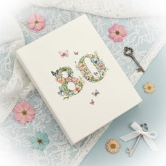 80th Birthday Photo Album Gift For Her 100 Photos 6"x4" Butterflies and Flowers Personalised Photo Album ukgiftstoreonline