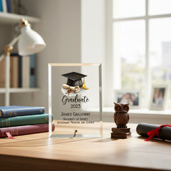 Personalised Graduation Keepsake Gift Large Glass Plaque Gift Personalised Plaque Sign ukgiftstoreonline